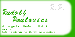 rudolf paulovics business card